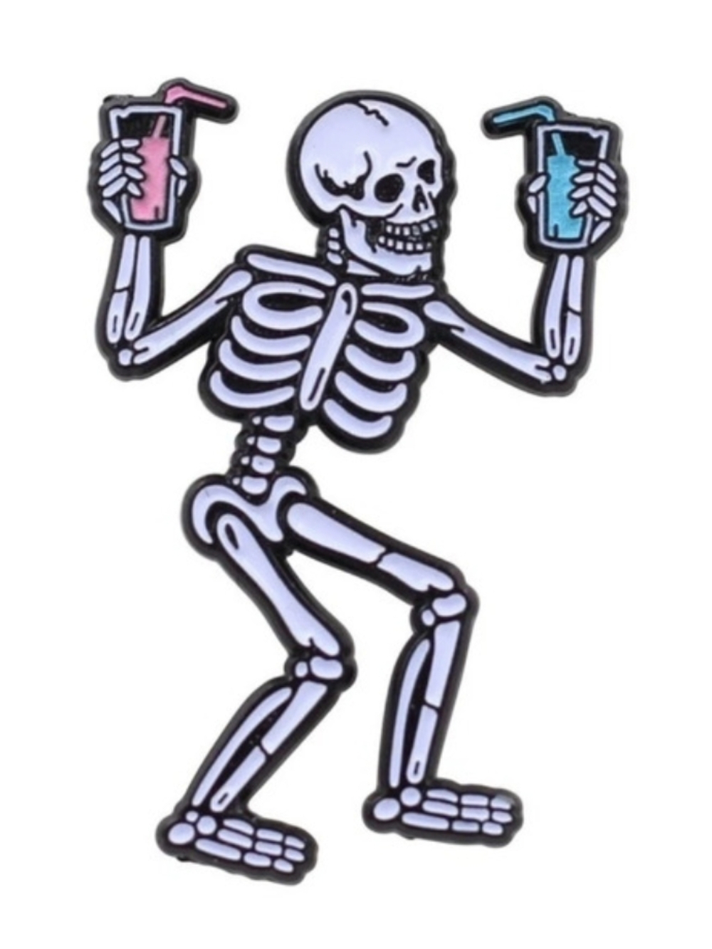 Real Sic Party Skeleton – Glow-in-the-Dark, Party 'Till You Die Pin Pink & Blue